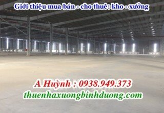 Cho thuê kho xưởng mới đẹp DT: 6500m2 ở Thuận An, Bình Dương, LH 0981595795 A Kim