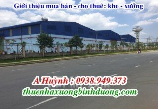 Cho thuê nhà xưởng Bình Dương sản xuất cơ khí, LH 0981.595.795 Mr Kim