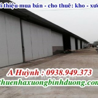 Cho thuê nhà xưởng tại Tân Định Bến Cát Bình Dương 2600m giá 100 triệu